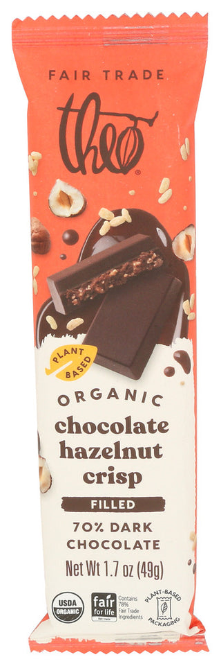 Theo Chocolate Choc Organc Hazlnt Crisp - Centre - Front