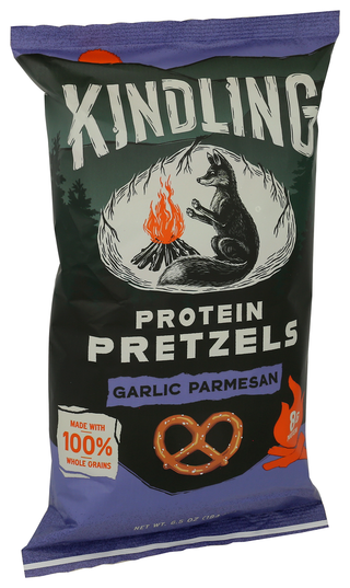 Kindling Snacks Pretzels Prtn Grlc Prmsn - Left - Front