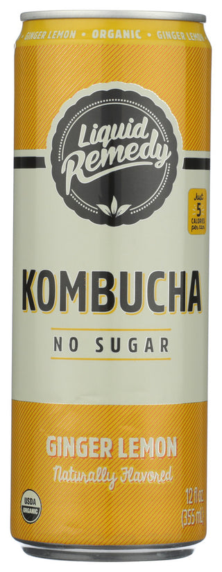 Liquid Remedy Kombucha Gngr Lemon Org - No Plunge - Front