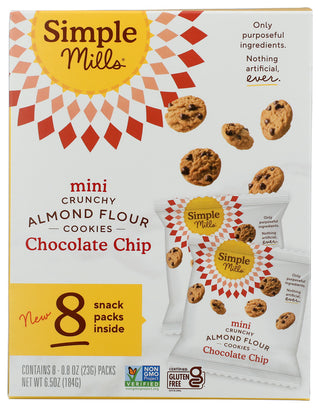 Simple Mills Cookie Choco Chip 8ct - No Plunge - Front