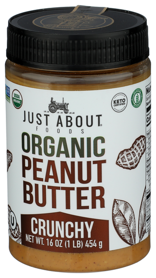 Just About Foods Peanut Butter Crnchy Org - Right - Front