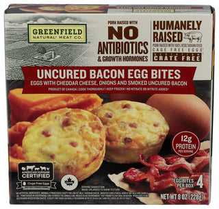 Greenfield Egg Bites Uncured Bacon - Centre - Front