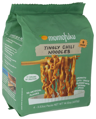 Momofuku Noodles Tingly Chili 4pk - Left - Front