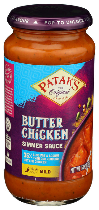 Pataks Sauce Bttr Chckn Low Fat - Left - Front