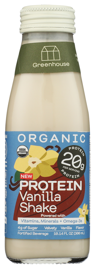 Greenhouse Protein Shake Vnilla Org - No Plunge - Front