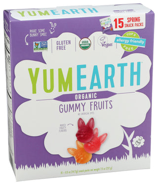 Yumearth Gummy Fruits Easter 15pc - Left - Front