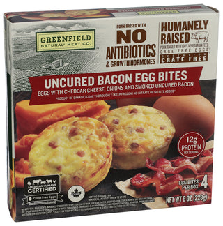Greenfield Egg Bites Uncured Bacon - Left - Front