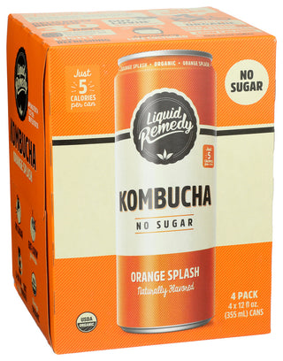 Liquid Remedy Kombucha Orng Spl 4pk Og - Left - Front