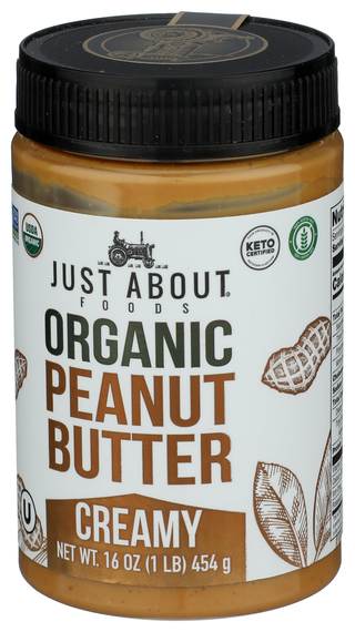 Just About Foods Peanut Butter Creamy Org - Right - Front