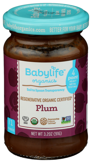 Babylife Jars Baby Food Plum - Centre - Front