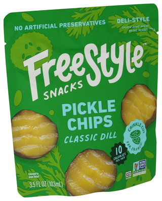 Freestyle Snacks Pickle Chips Dill Classc - Left - Front
