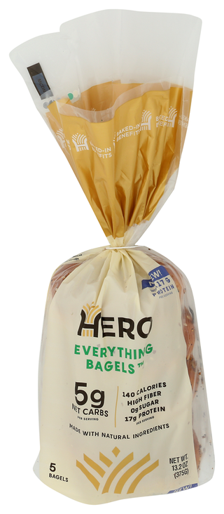 Hero Bread Bagel Everything 5pc - Centre - Front