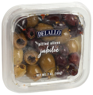 Delallo Olive Jubilee In Oil - Left - Front