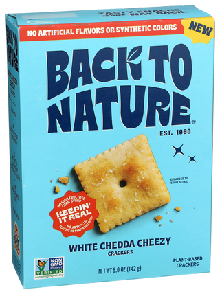 Back To Nature Cracker Cheezy Whte Ched - Left - Front