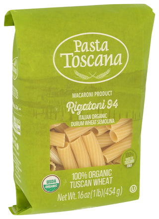 Pasta Toscana Pasta Rigatoni Organic - Left - Front