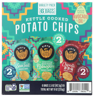Siete Chips Pto 6pk Variety - No Plunge - Front