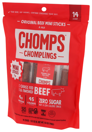 Chomps Chomplings Beef 14pk - Right - Front