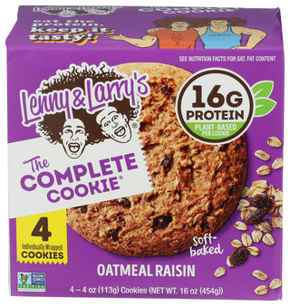 Lenny & Larrys Cookie Oat Raisn 4ct Box - Centre - Front