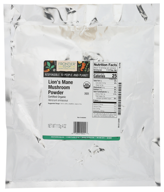 Frontier Bulk Mushroom Pwdr Lions Org - No Plunge - Front