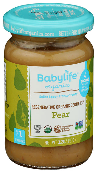 Babylife Jars Baby Food Pear - Left - Front