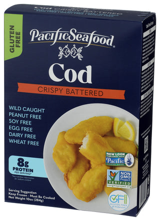 Pacific Seafood Brand Cod Battered - Right - Front