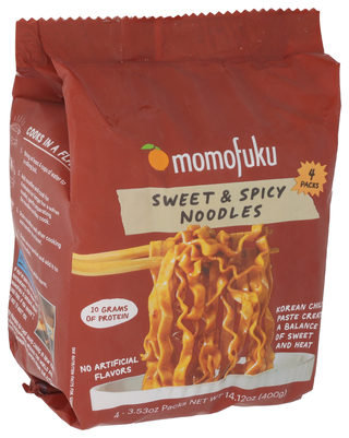 Momofuku Noodles Swt & Spicy 4pk - Left - Front