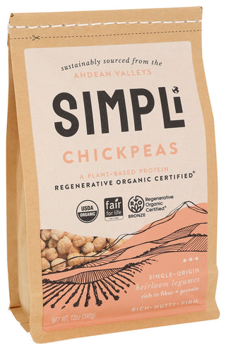 Simpli Chickpeas Regenratve Org - Left - Front