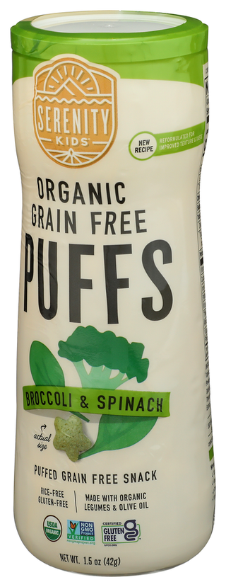 Serenity Kids Puffs Broccoli Spinach - Right - Front