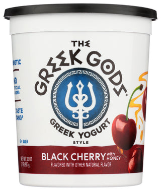 THE GREEK GODS BLACK CHERRY GREEK YOGURT, 32 OZ. - No Plunge - Front