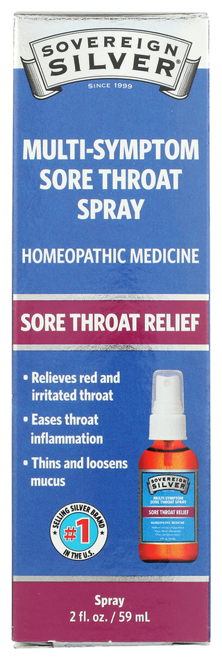 Sovereign Silver Throat Relief Spray - No Plunge - Front