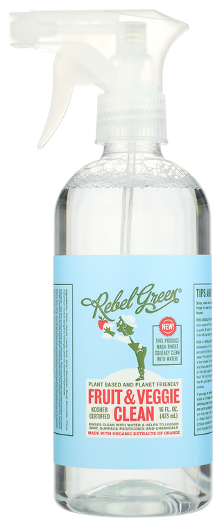 REBEL GREEN FRUIT & VEGGIE CLEAN, 17. FL. OZ. - No Plunge - Front