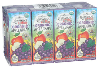 Lakewood Juice Appl Grape 8ct Org - Left - Front