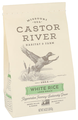 Castor River Farms Rice White Long Grain - Left - Front
