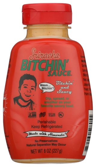 Bitchin' Sauce Sriracha Squeeze Bottle, 8oz - No Plunge - Front