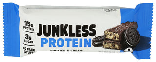 Junkless Bar Prtn Cookies N Cream - Centre - Front