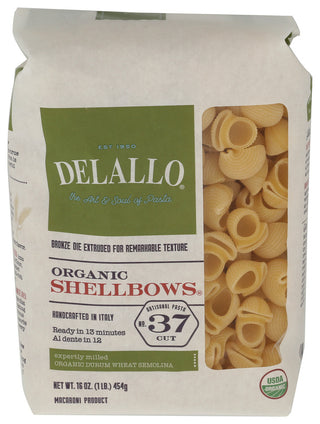 Delallo Pasta Shellbow 37 Org - Centre - Front