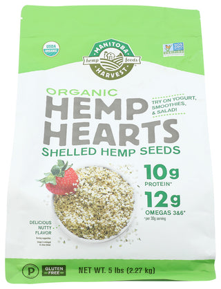 MANITOBA HARVEST RAW SHELLED HEMP SEEDS ORGANIC HEMP HEARTS, 5 LB. - No Plunge - Front