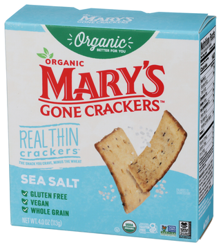 Marys Gone Crackers Cracker Thin Sea Salt - Right - Front
