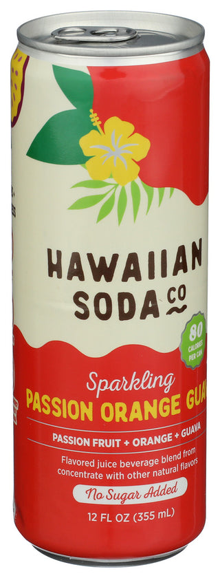 Hawaiian Soda Co Juice Spk Passn Orng Gva - Left - Front