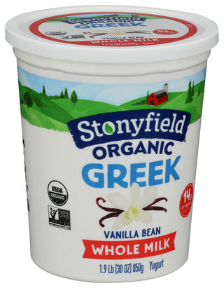 Stonyfield Yogurt Sf Grk Wm Vanilla - Left - Front