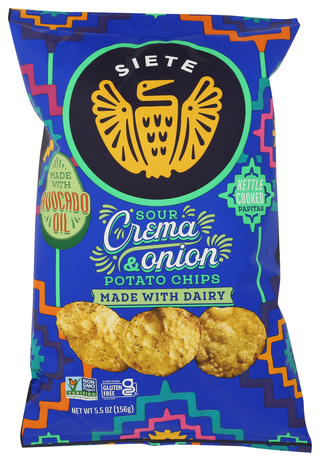Siete Chips Potato Srcrm Onion - No Plunge - Front