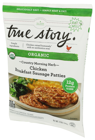 True Story Sausage Chckn Herb Patty - Right - Front