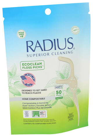 Radius Floss Picks Adult Pprmnt - Left - Front