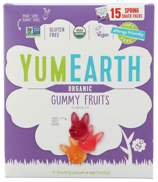 Yumearth Gummy Fruits Easter 15pc - No Plunge - Front