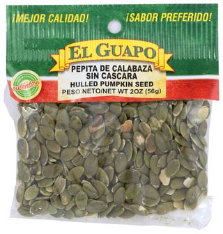 EL GUAPO HULLED PUMPKIN SEED, 2 OZ. - No Plunge - Front