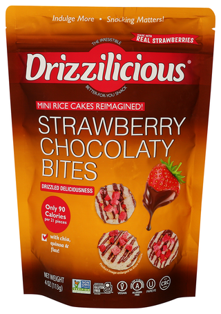Drizzilicious Rice Cake Mini Strwbchoc - Centre - Front