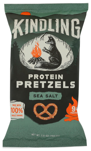 Kindling Snacks Pretzel Prtn Sea Salt - No Plunge - Front