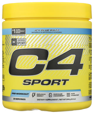 Cellucor C4 Sport Icy Blue Rasp - No Plunge - Front