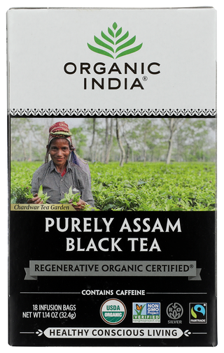Organic India Tea Purely Assam Black - No Plunge - Front