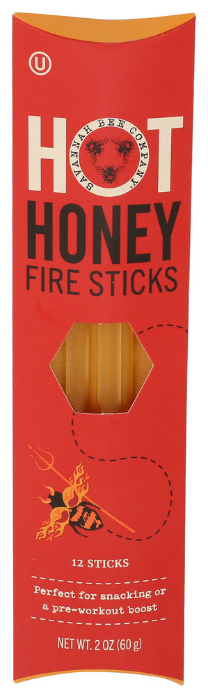 Savannah Bee Co Honey Straw Fire 12pk - Centre - Front